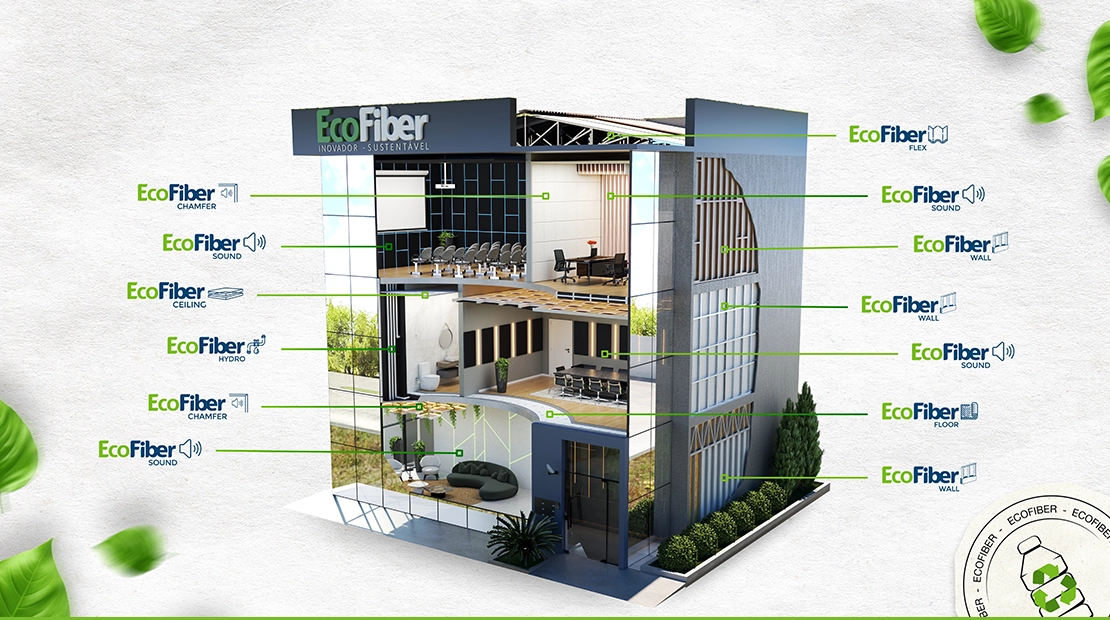 Aplicación de aislamiento EcoFiber en edificio moderno
