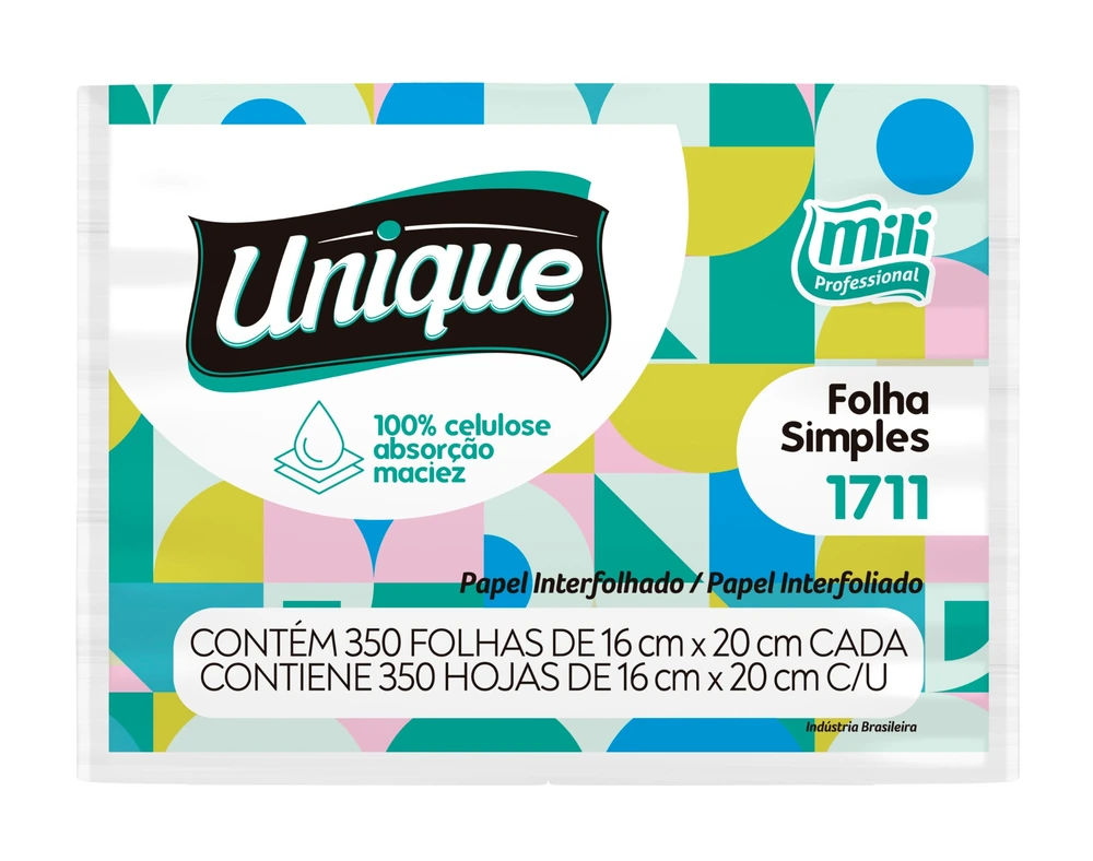 Unique Folha Simples · Papel interfoliado · envase 1711